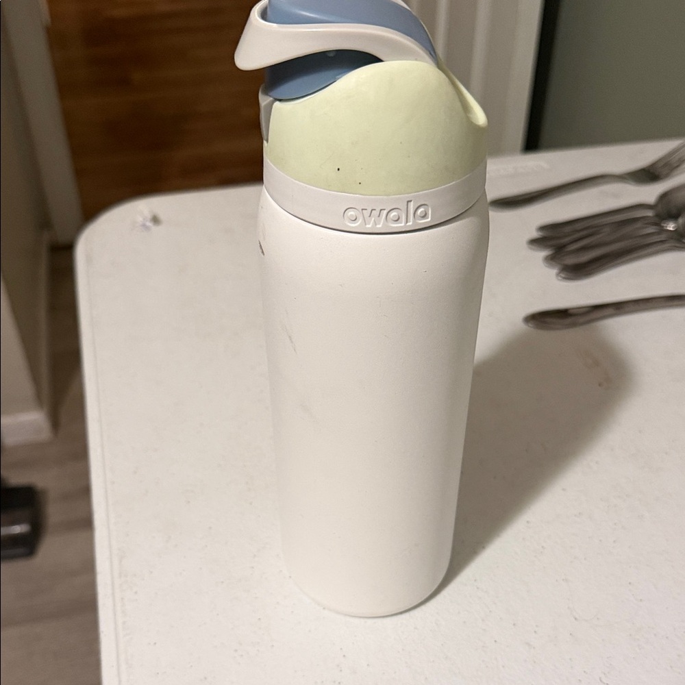 Owala White & Light Blue Insulated Water Bottle
